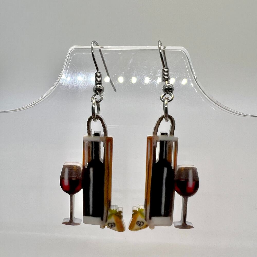 Wine Earrings - Wine Accessories - Drink Earrings - Charcuterie Accessories